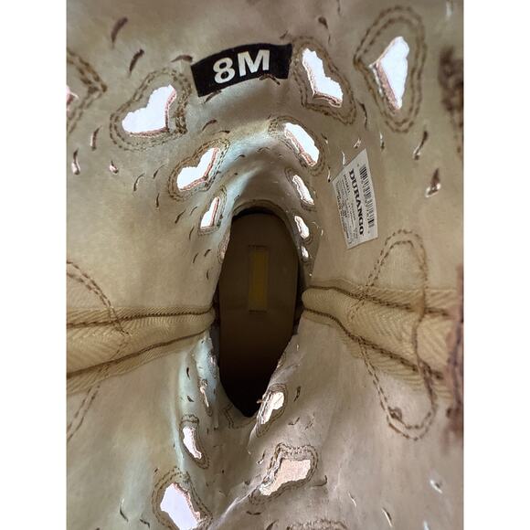 Durango Crush Heartfelt Cowboy Boots Women's 8M Western Tan Heart Cut-Out - Picture 8 of 12